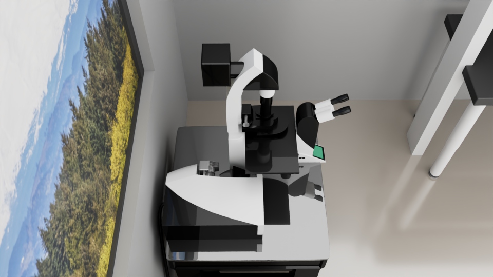 Render showing top of Confocal Microscope model.