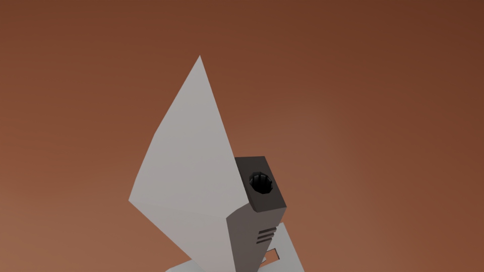 The gunsword's blade tip and barrel.