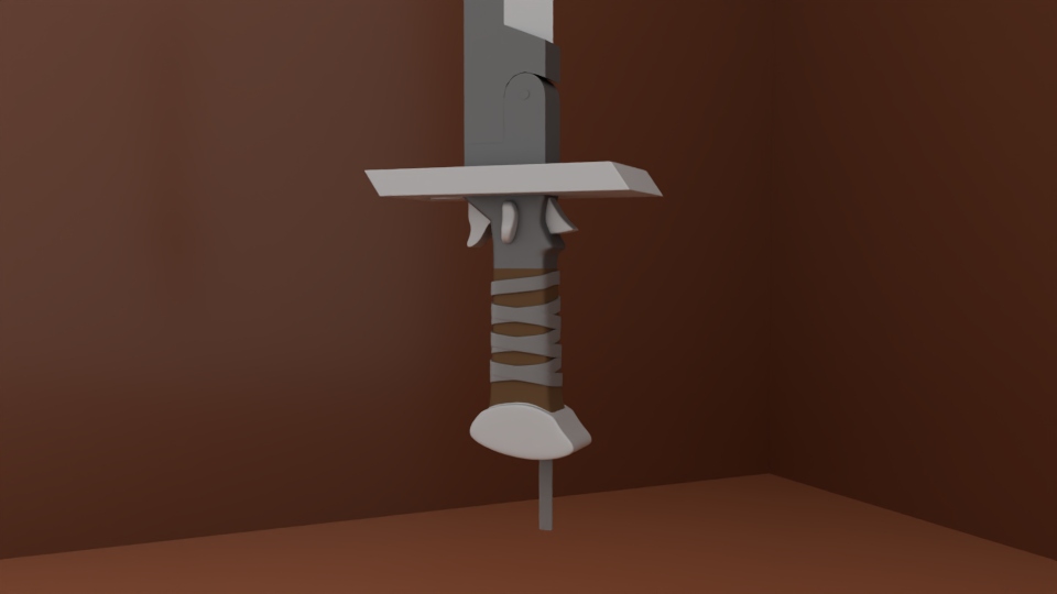 The gunsword's hilt, with trigger, hammer, and switch.