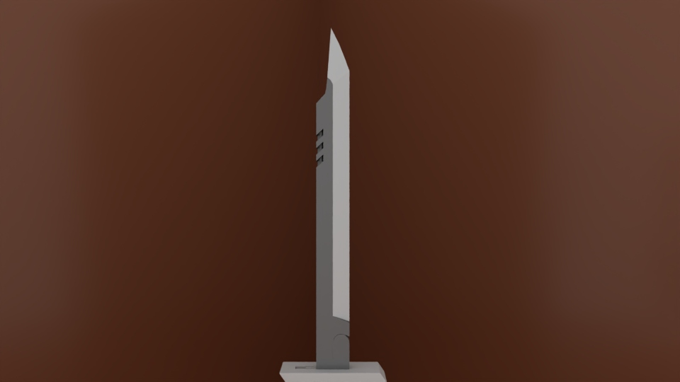 Side view of the gunsword's blade.