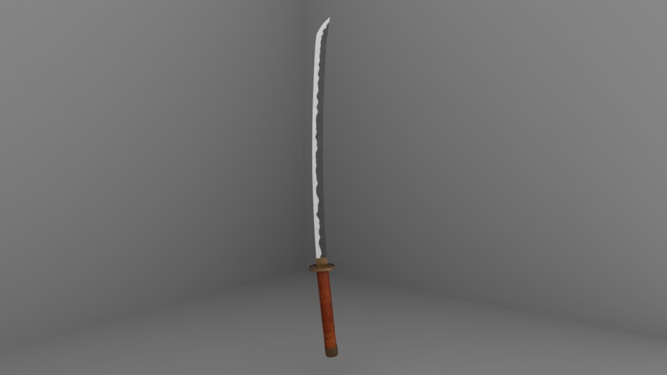 Grip of the 3D katana model