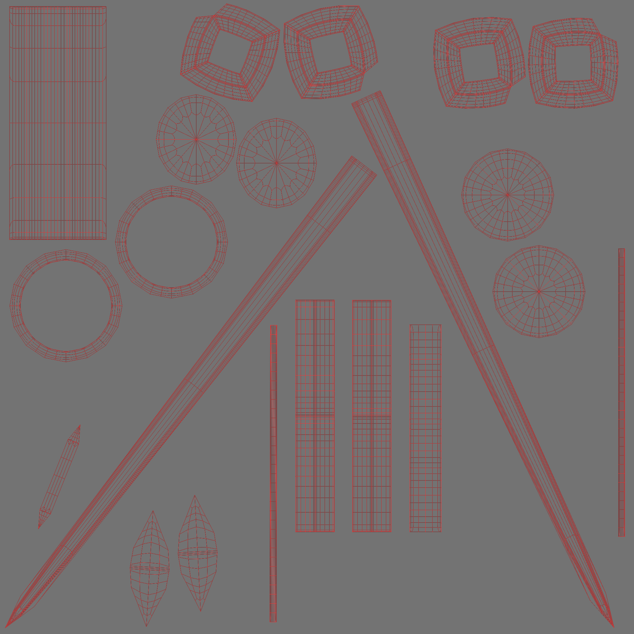 UV snapshot of the unwrapped sword model.