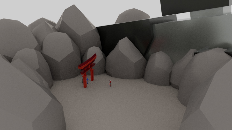 Wide shot of the environment model for the animation.