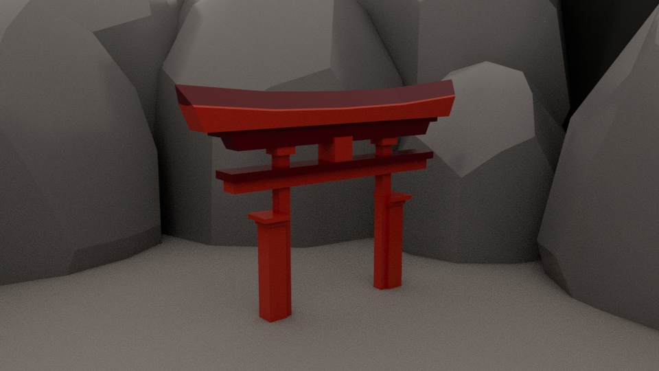 Model of a Torii gate inspired by those in Japan.