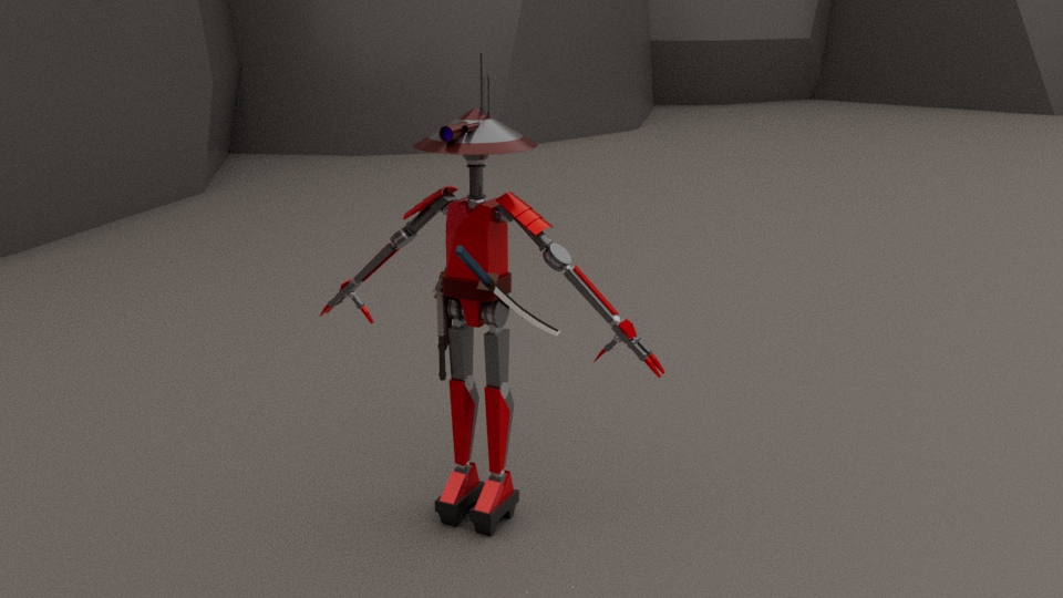 Character model of the samurai.