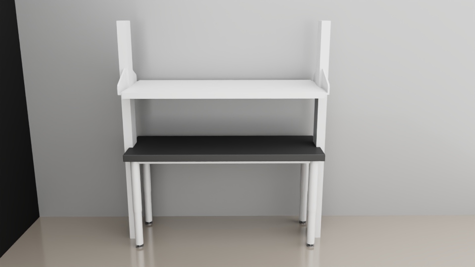 3D model of a table with shelfing featured in the Microscope Lab representative model